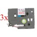 Komplet Brother TZe-242 / TZ-242 / PT / P-Touch 18mm zamjenske trake (3) - crveni ispis / bijela traka