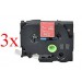 Komplet Brother TZe-445 / TZ-445 / PT / P-Touch 18mm zamjenske trake (3) - bijeli tekst / crvena traka