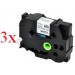 Komplet Brother HSe-251 / HS-251 / PT / P-Touch 23,6mm, termoskupljajuća cijev (heat shrink tube), zamjenske trake (cijevi) (3) - crni ispis / bijela traka (cijev)