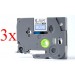 Komplet Brother TZe-535 / TZ-535 / PT / P-Touch 12mm zamjenske trake (3) - bijeli tekst / plava traka