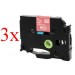 Komplet Brother TZe-435 / TZ-435 / PT / P-Touch 12mm zamjenske trake (3) - bijeli tekst / crvena traka