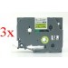 Komplet Brother TZe-C41 / TZ-C41 / PT / P-Touch 18mm zamjenske trake (3) - crni ispis / fluorescentno žuta traka