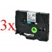 Komplet Brother TZe-M31 / TZ-M31 / PT / P-Touch 12mm zamjenske trake (3) - crni ispis / mat prozirna traka