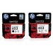 Komplet tinta (2) HP 653 / DeskJet Plus Ink Advantage 6000, 6075, 6400, 6475 - crna, boja (original)