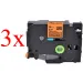 Komplet Brother TZe-B41 / TZ-B41 / PT / P-Touch 18mm zamjenske trake (3) - crni ispis / narančasta traka