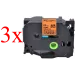 Komplet Brother TZe-B51 / TZ-B51 / PT / P-Touch 24mm zamjenske trake (3) - crni ispis / narančasta traka
